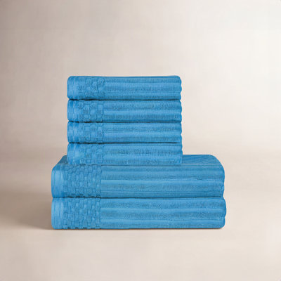 6-Piece Ribbed Cotton Towel Set