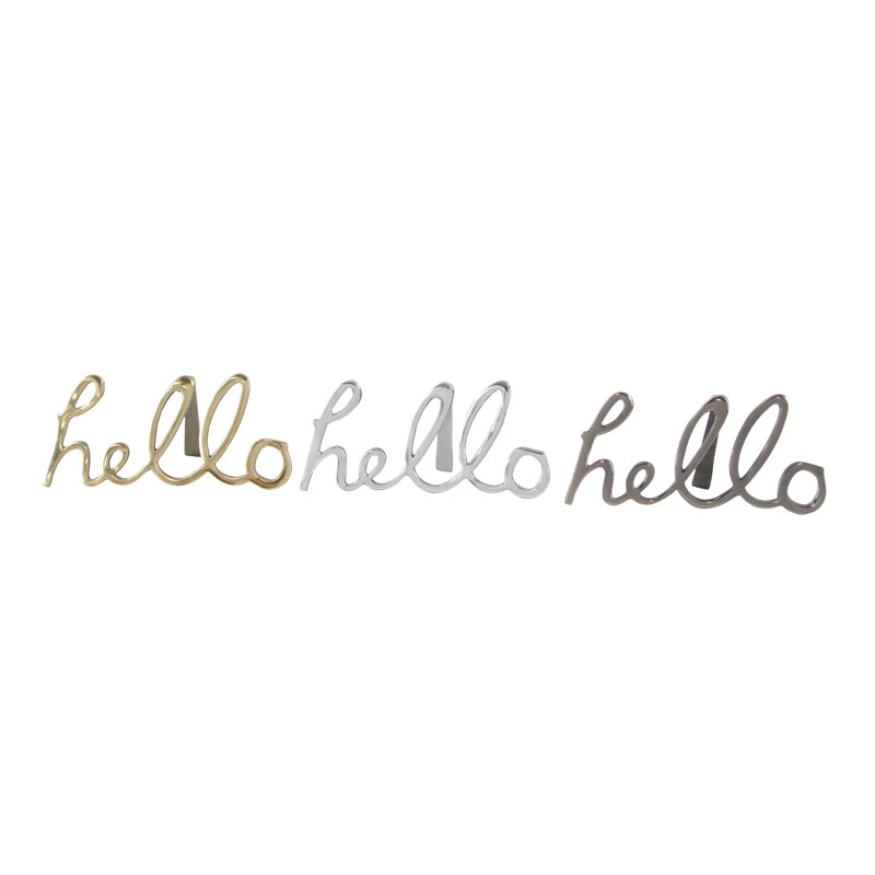 Aluminum Metal Hello Multi Colored Decorative Sign Set