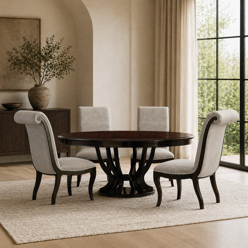 Dows 5-Piece Dining Set for 4— Round Table · 4 Side Chairs, 5 Pieces: Table, 4 Chairs