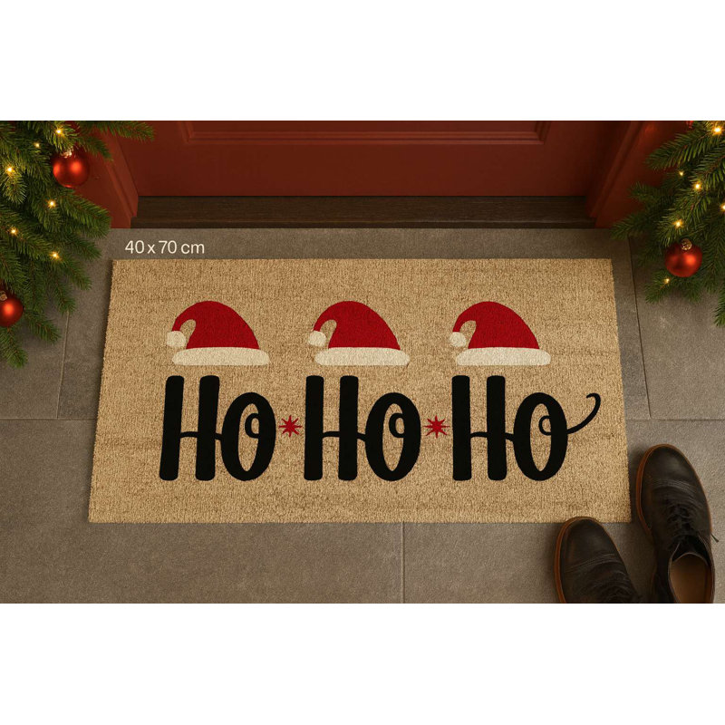 Paillasson en PVC durable pour Noël, 15,7 po x 27,6 po | Matériau 100% PVC, antidérapant | Conception festive des Fêtes, parfaite pour une utilisation intérieure et extérieure, facile à nettoyer, ajoute de la joie à votre entrée de maison