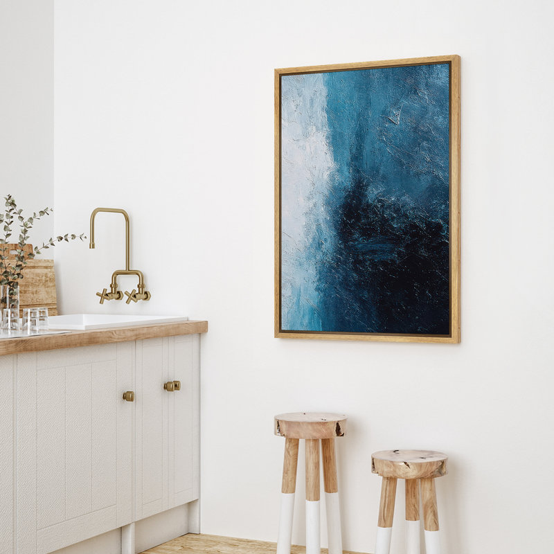 Reproduction d'art abstrait sur toile encadrée pour décoration intérieure moderne, Naturel, H 24 po x l 16 po