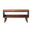 Banc en bois massif de châtaignier avec coussin d'assise en cuir