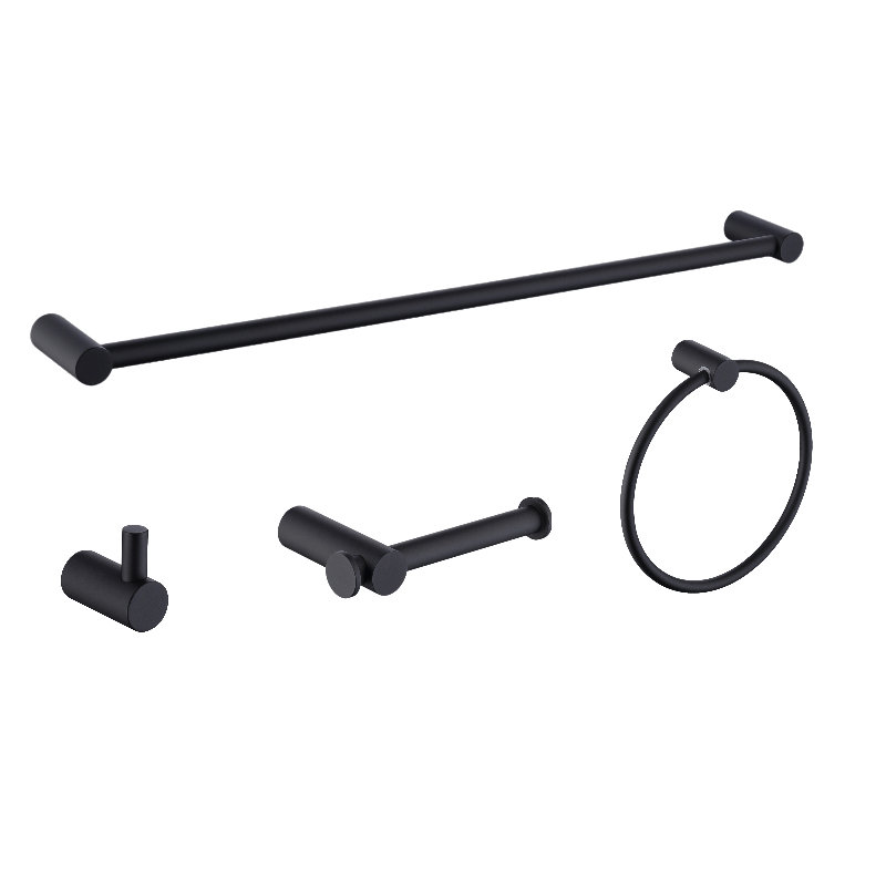 Ensemble de quincaillerie de salle de bain 4 pièces, Noir mat