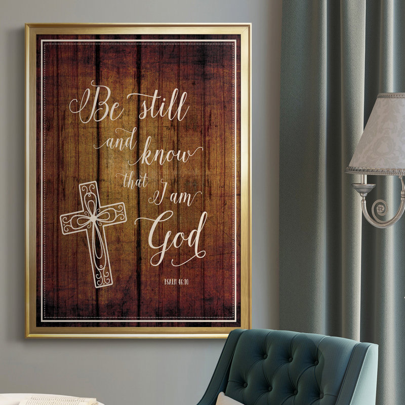 «Be Still», art textuel sur toile, Or, H 30,5 po x l 42,5 po x P 1,5 po