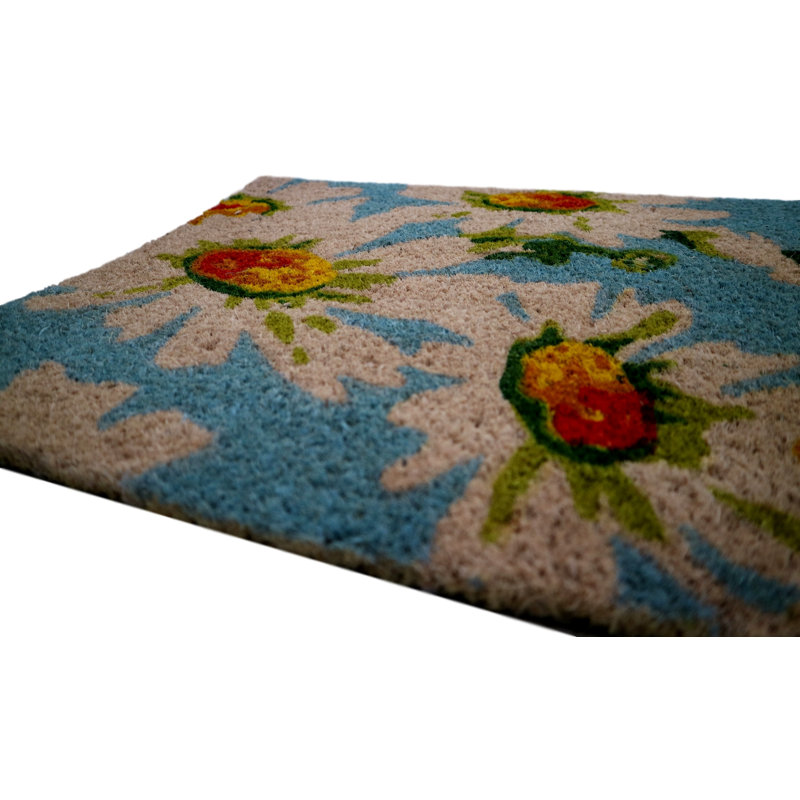 Abe Non-Slip Floral Indoor / Outdoor Doormat, Rectangle 40 x 60cm