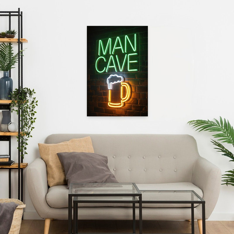 «Man Cave», art mural contemporain, H 24 po x l 16 po