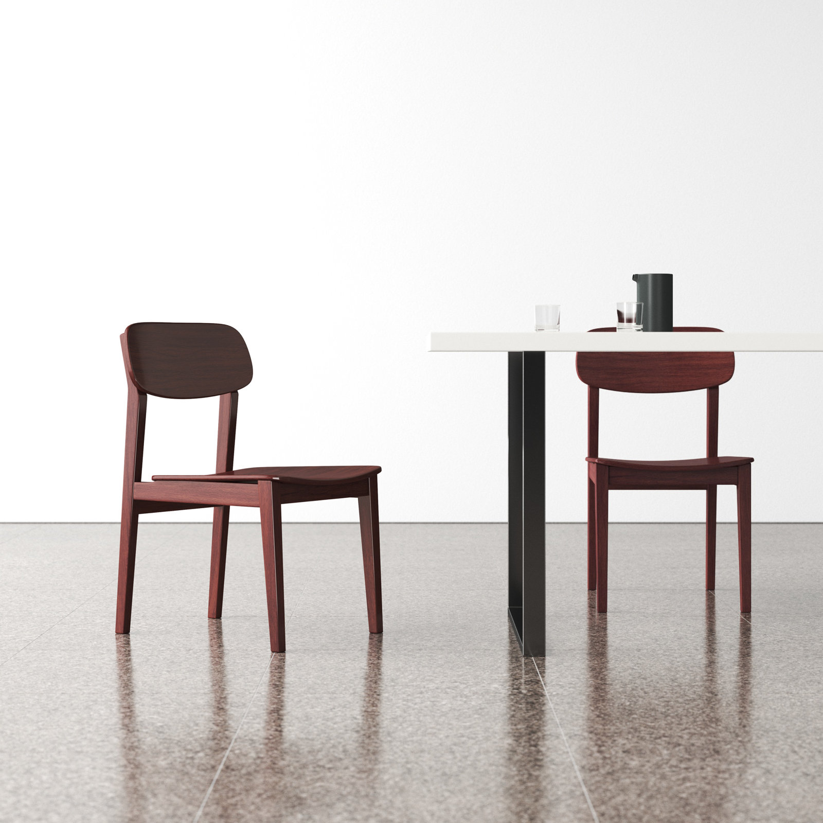 Lacey Solid Wood Side Chair, Mahogany