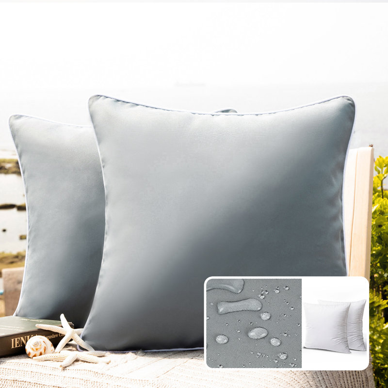 Housse de coussin d'extérieur Phantoscope, Gris, Carré 18 po, Polyester