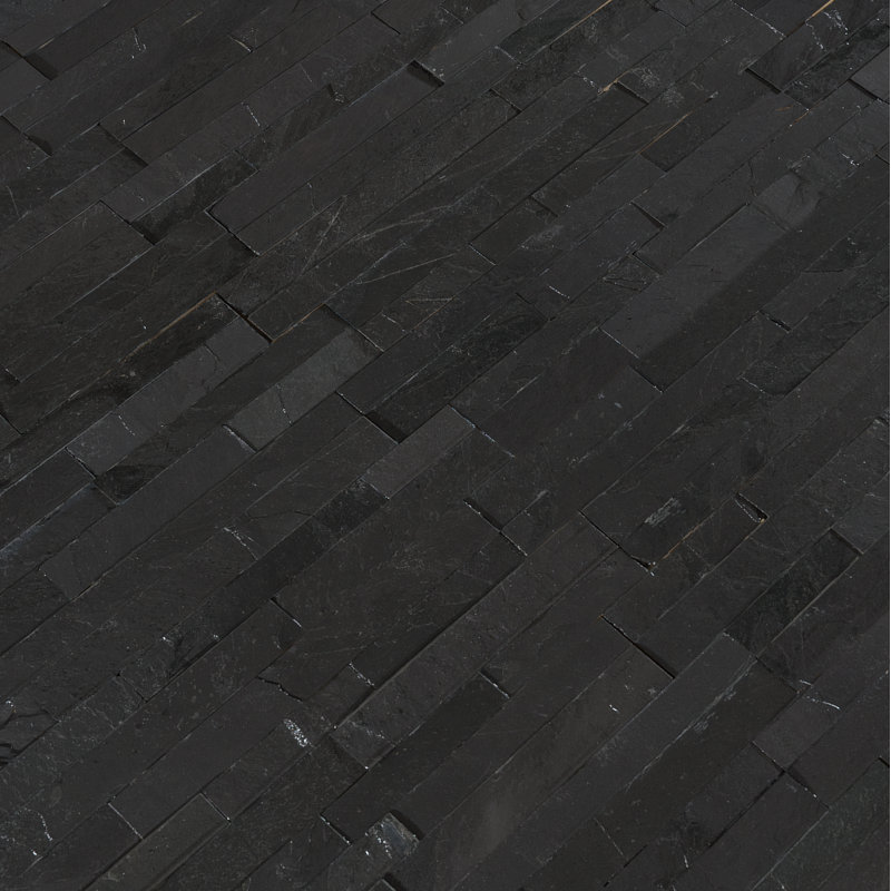 Stonecrest 4.5 in. x 16 in. Mini Split Face Natural Stone Ledger Panel Wall Tile, Kyoto Noir