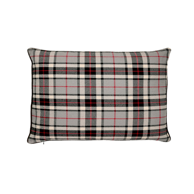 Plaid Pillow Cover, 20"H x 20"W, Blue/Red/White, Rectangular