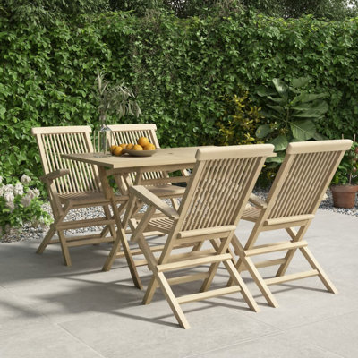 Octa 4 - Person Teak Patio Dining Set with Rectangular Table