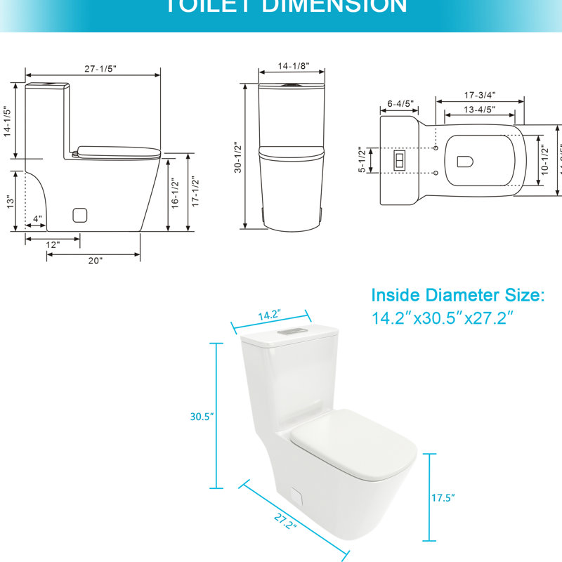 Toilette en céramique avec anneau de cire - Le système de rinçage à installation sécurisée assure la propreté