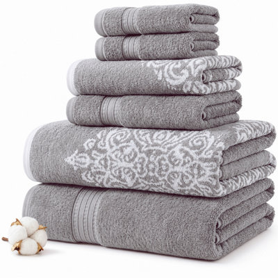Ensemble de serviettes réversibles en fil de jacquard réversible 6 pièces Artesia