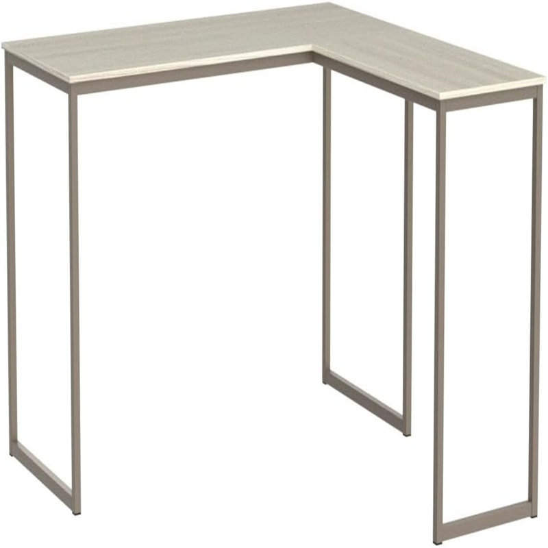 Bureau d'écriture en L Chaddie, H 27,99 po x l 47,99 po, Beige