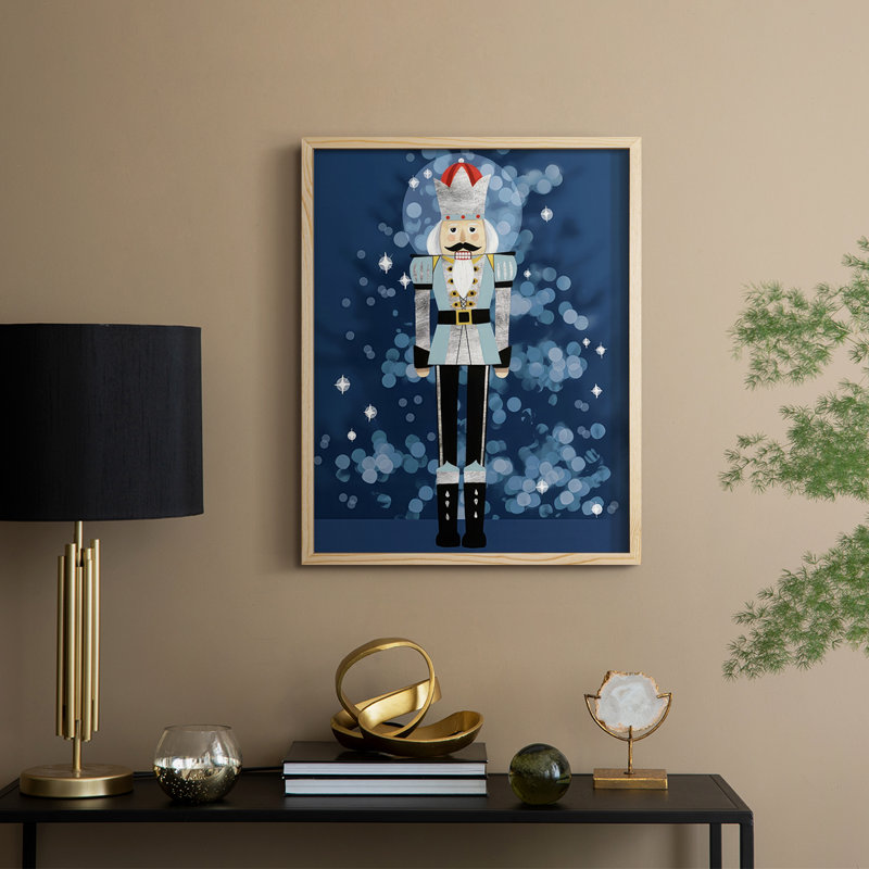«Disco Nutcracker II», reproduction encadrée - bois massif, Naturel, H 11 po x l 9 po