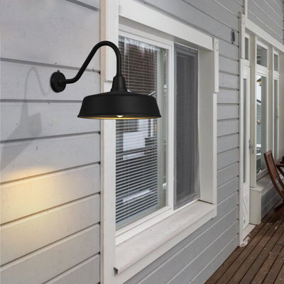 Bechard Black Finish Dusk To Dawn Outdoor Wall Barn Light