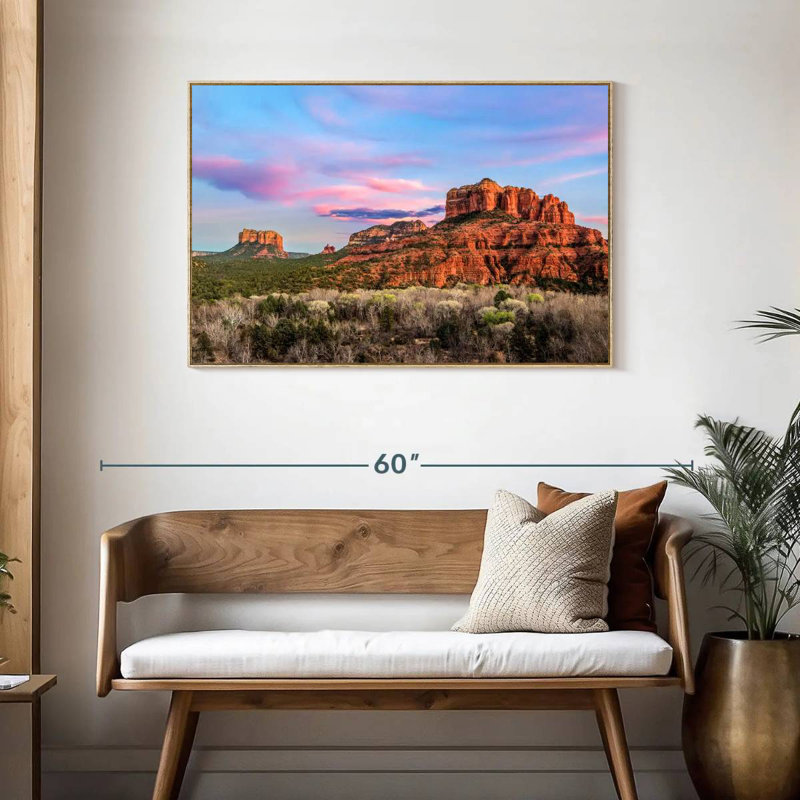 Sedona Rock Formations, Cadre flottant en bois naturel, 43 po x 29 po
