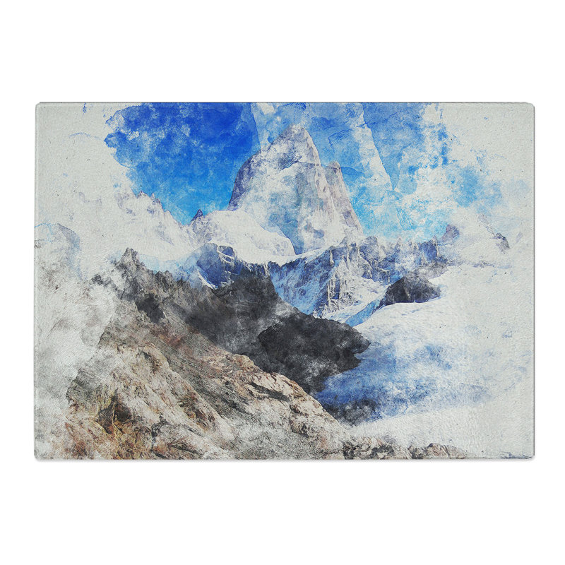 Glacier in Argentina Watercolour Chopping Board, 0.4cm H x 20cm W x 28.5cm L