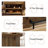 57.48-Inch Bar Table, Industrial Counter Height Pub Table with 2-Tier Storage, Rectangular Home Bar Unit with Metal Footrest for Home Kitchen, Dining Room, Bistro, Rustic Brown