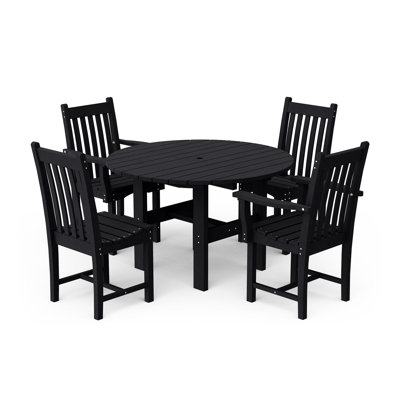 Classic 5-Piece 46" Round Table Set With Side Chairs
