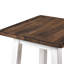 Tabouret de comptoir 3 pièces - Bois massif en chêne foncé antique et blanc pratique pour économiser de l'espace pour les espaces compacts