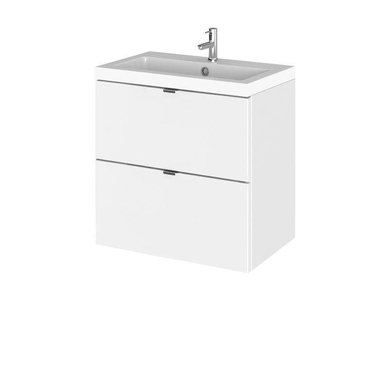 Fusion Hudson Reed 500mm Wall Hung Single Vanity Unit, Gloss White