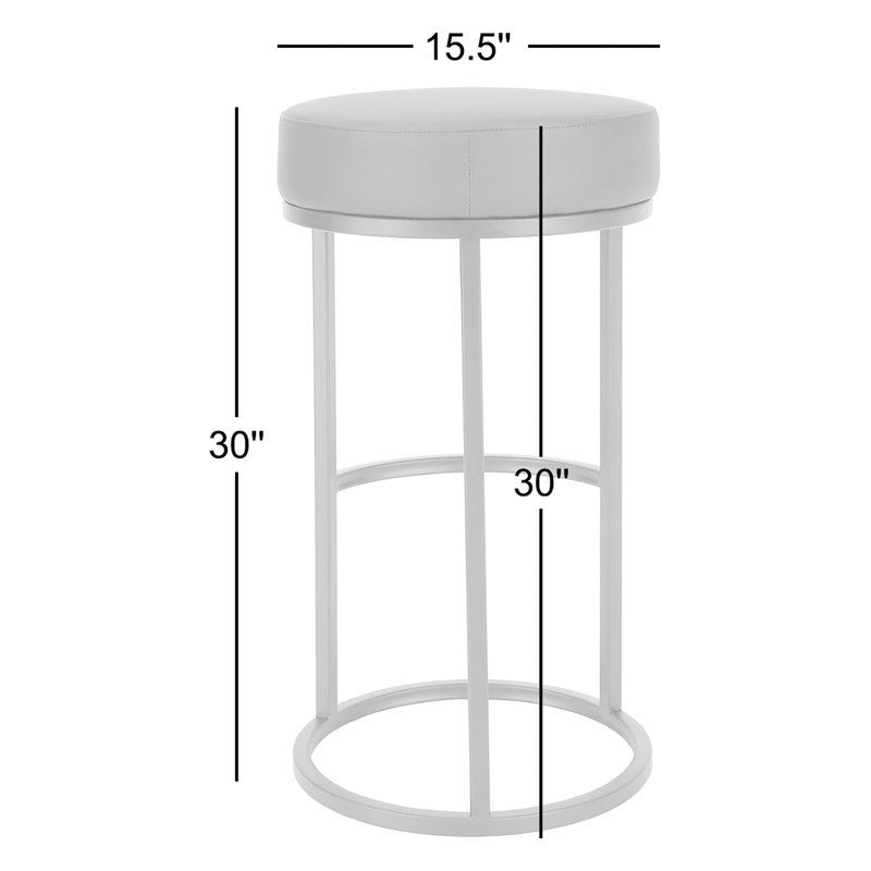Tabouret de bar 30 po Stan, Similicuir blanc