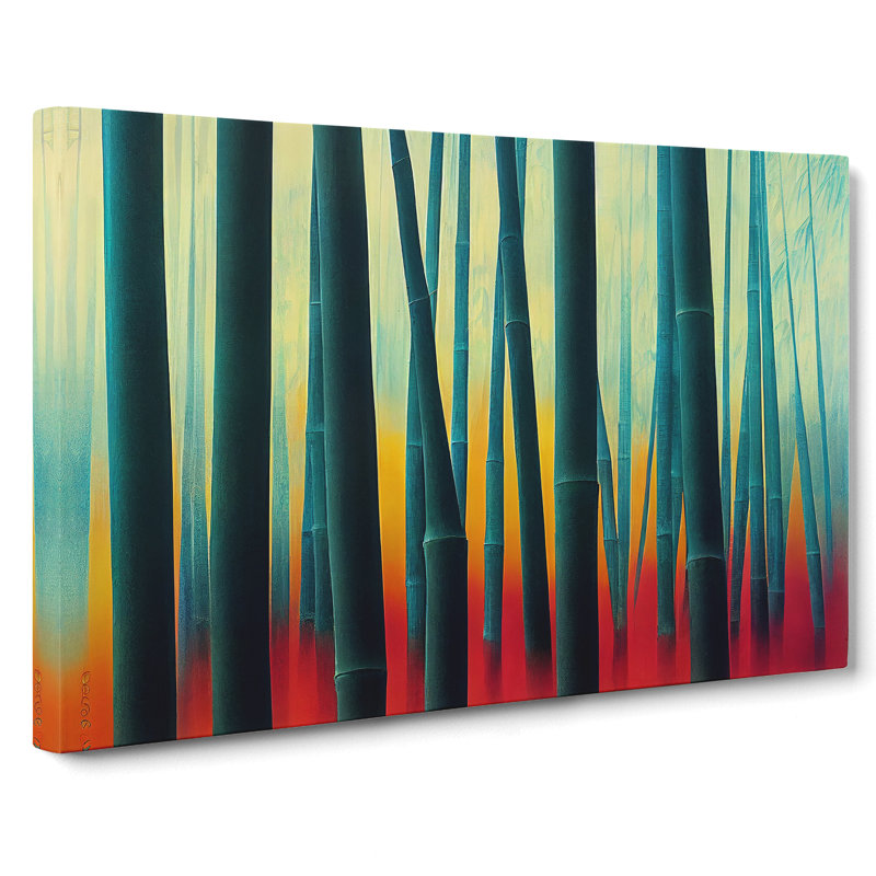 Enticing Abstract Bamboo Forest - Wrapped Canvas, 35cm H x 50cm W x 3cm D