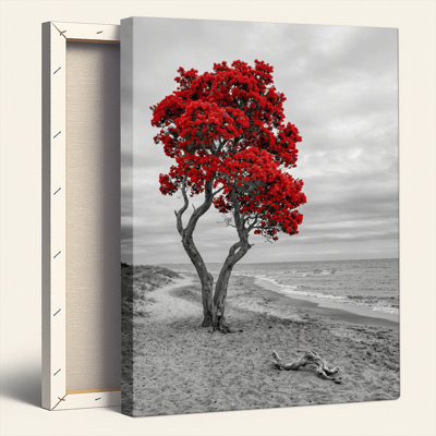 Red Tree Canvas Wall Art Oil Painting Print Set Of 1