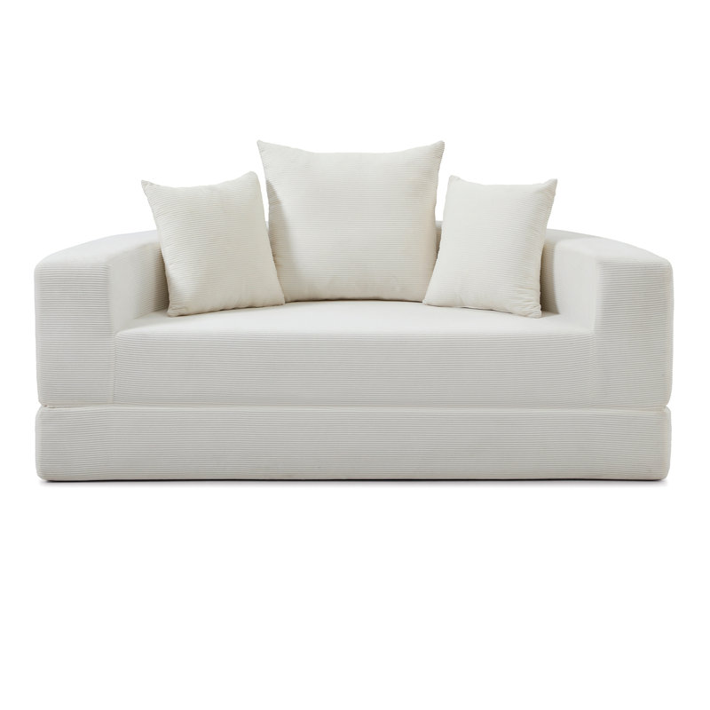 Convertible Sofa Couch Bed,Multi-Functional,Circular Bed,Adjustable Futon Sofa ,No Assembly Compressed Corduroy Floor Lounge Sofa For Apartment Office Bedroom Living Room