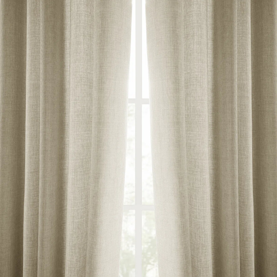 beige room darkening curtains