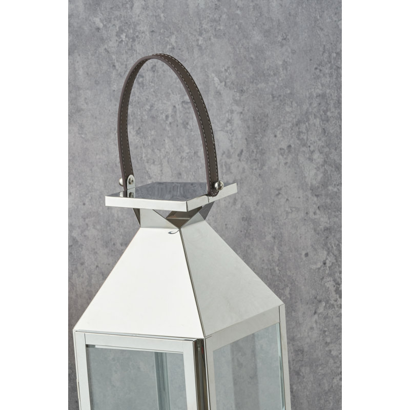Metal Lantern, Silver, 93cm H x 19cm W x 93cm D