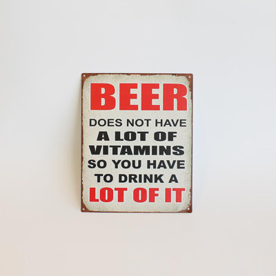 Beer Does Not Have A Lot Of Vitamins With Text Sign