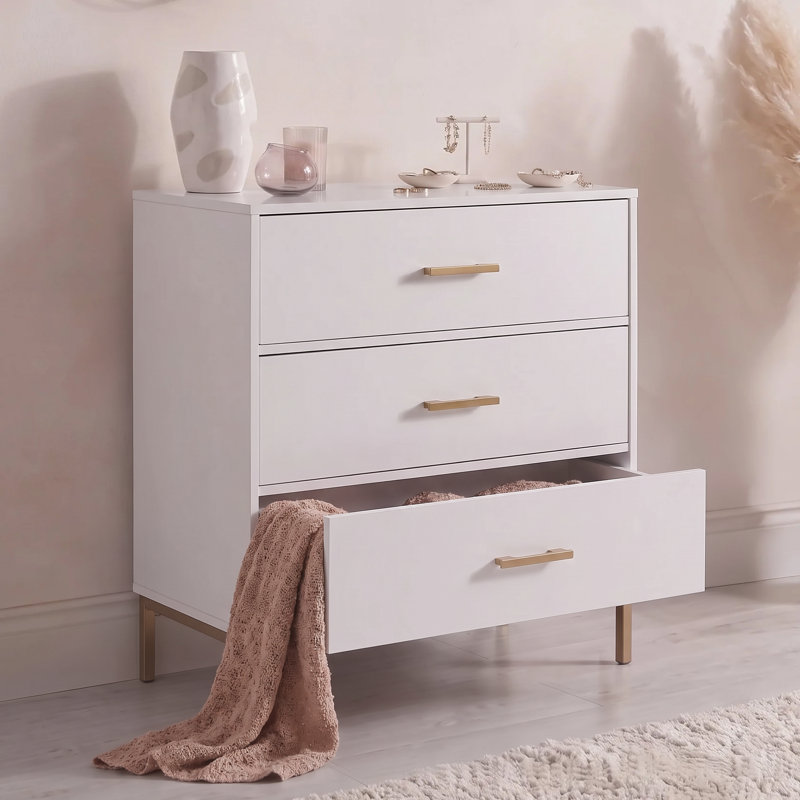 Agna Chest of 3 Drawers, White