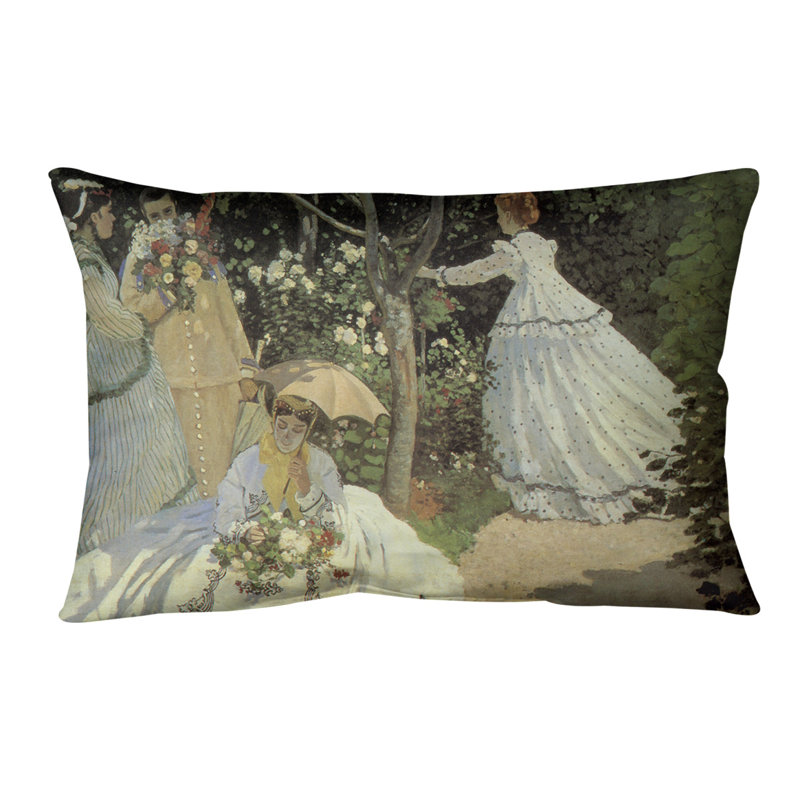 Coussin lombaire pour les femmes dans le jardin, Duvet synthétique, Vert, 14 po x 10 po