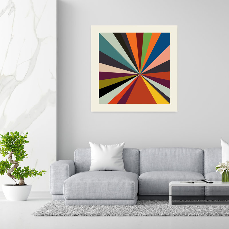 Art contemporain abstrait géométrique coloré, H 48 po x l 48 po