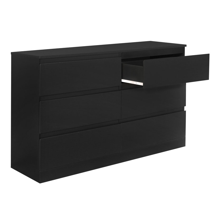Commode 6 tiroirs Aadaya, Chêne noir