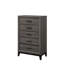 Ensemble de chambre à coucher 5 pièces - Grand lit avec commode, miroir et 2 tables de chevet, bois contemporain gris / noir-426343795