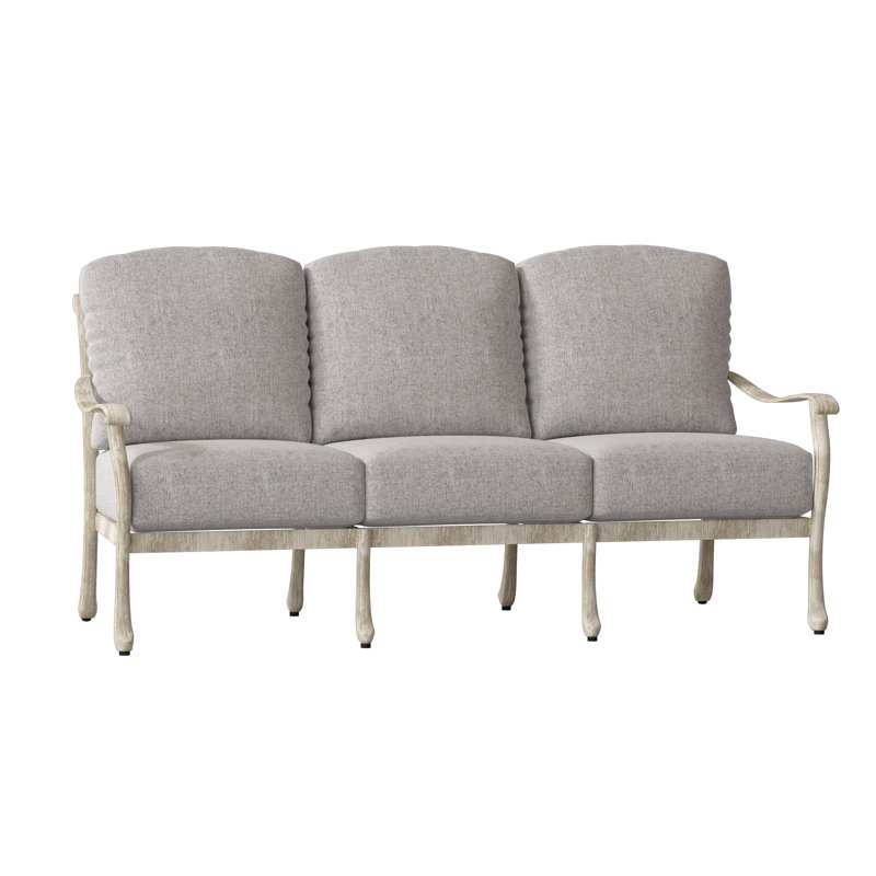 Casa Outdoor 3 - Seat Patio Sofa, Weathered White, Denver Scarlett Sunbrella®