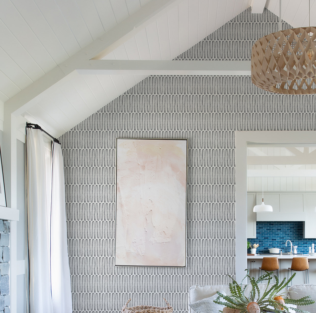 Anika Modern Geometric Wallpaper, Charcoal