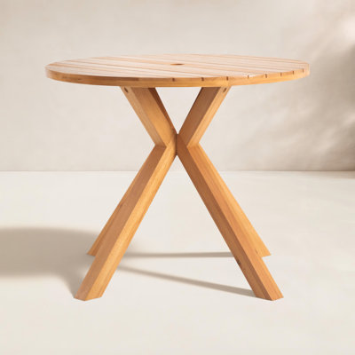 Mylas 36.2" Solid Wood Round Patio Table
