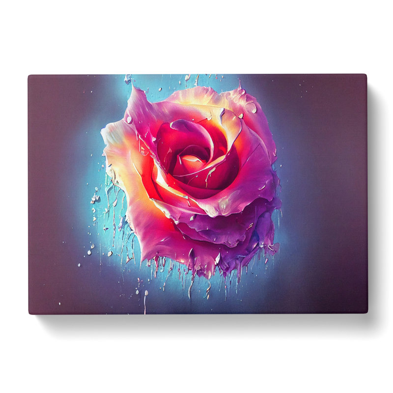 Painted Rose Flower Vol.2 - Wrapped Canvas, 50cm H x 76cm W x 3cm D