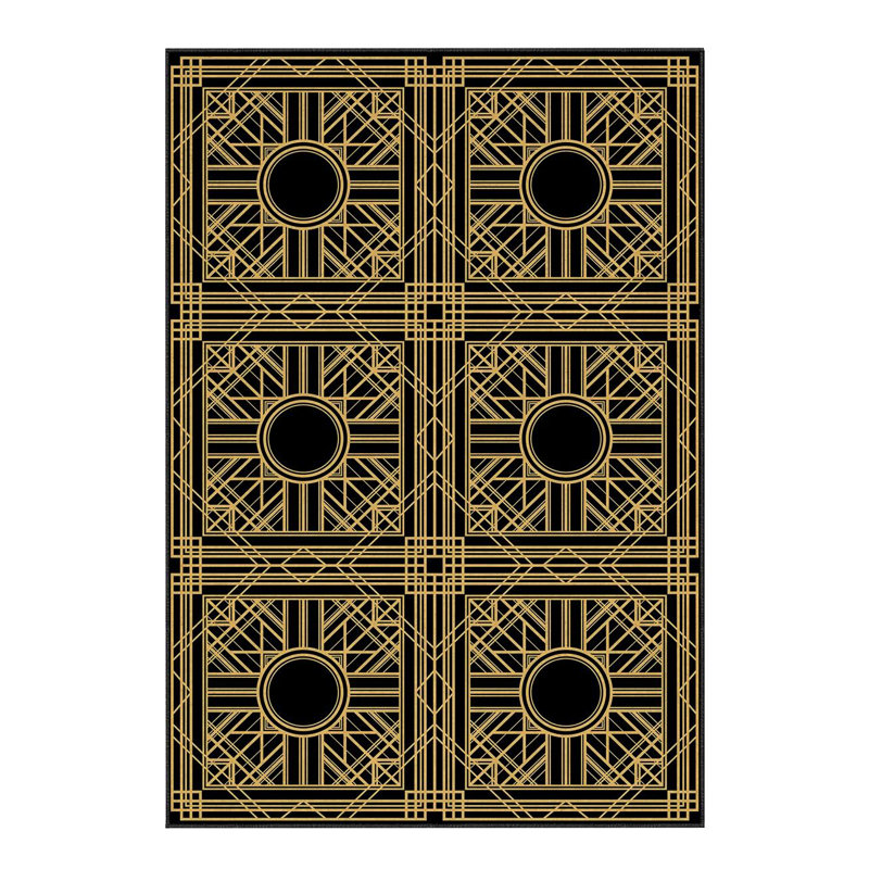 Stylish Woven Area Rug, 4.6 x 7.2 Feet, 100% Polyester, 740 g/m² | Non-Slip Felt Dot Underside, Easy to Clean, Machine Washable at 86°F | Perfect for Living Room, Bedroom, and Dining Areas, Durable & Elegant Design