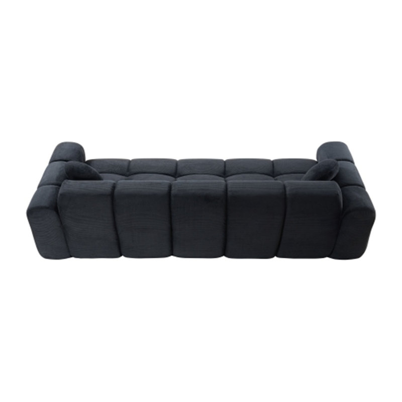 Canapé 98,4 po moderne avec 2 coussins Cloud, Noir
