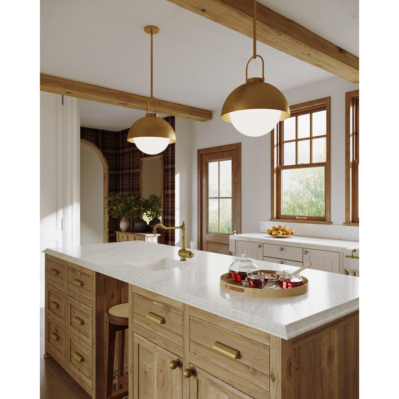 Navarre 1 - Light Dome Pendant, Aged Gold