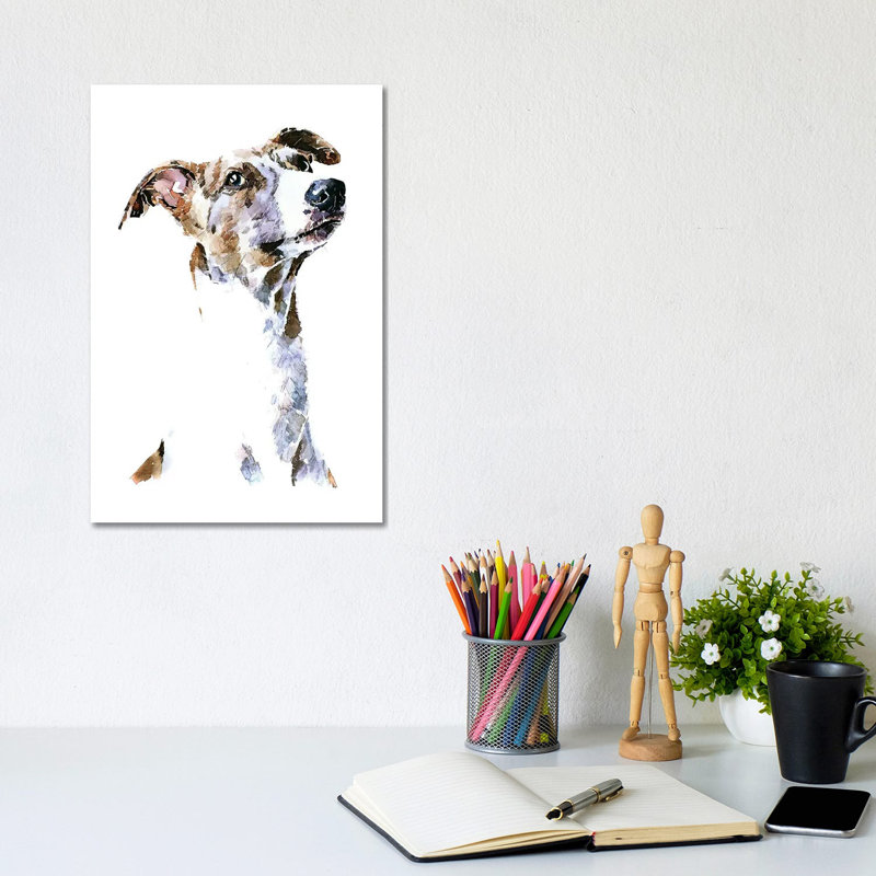 Whippet by EdsWatercolours - Wrapped Canvas Gallery-Wrapped Canvas Giclée, Wrapped Canvas, 12" H x 8" W