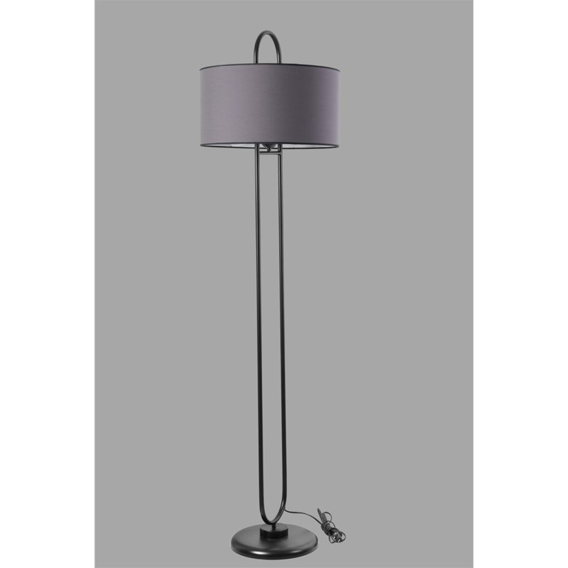 Lampe sur pied 67 po Abbotsford, Gris foncé, Noir