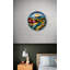 Horloge murale abstraite paysage abstrait en verre trempé, décor coloré Art moderne - horloge circulaire coucher de soleil vibrant, cadeau de maison unique-877602126-877602133