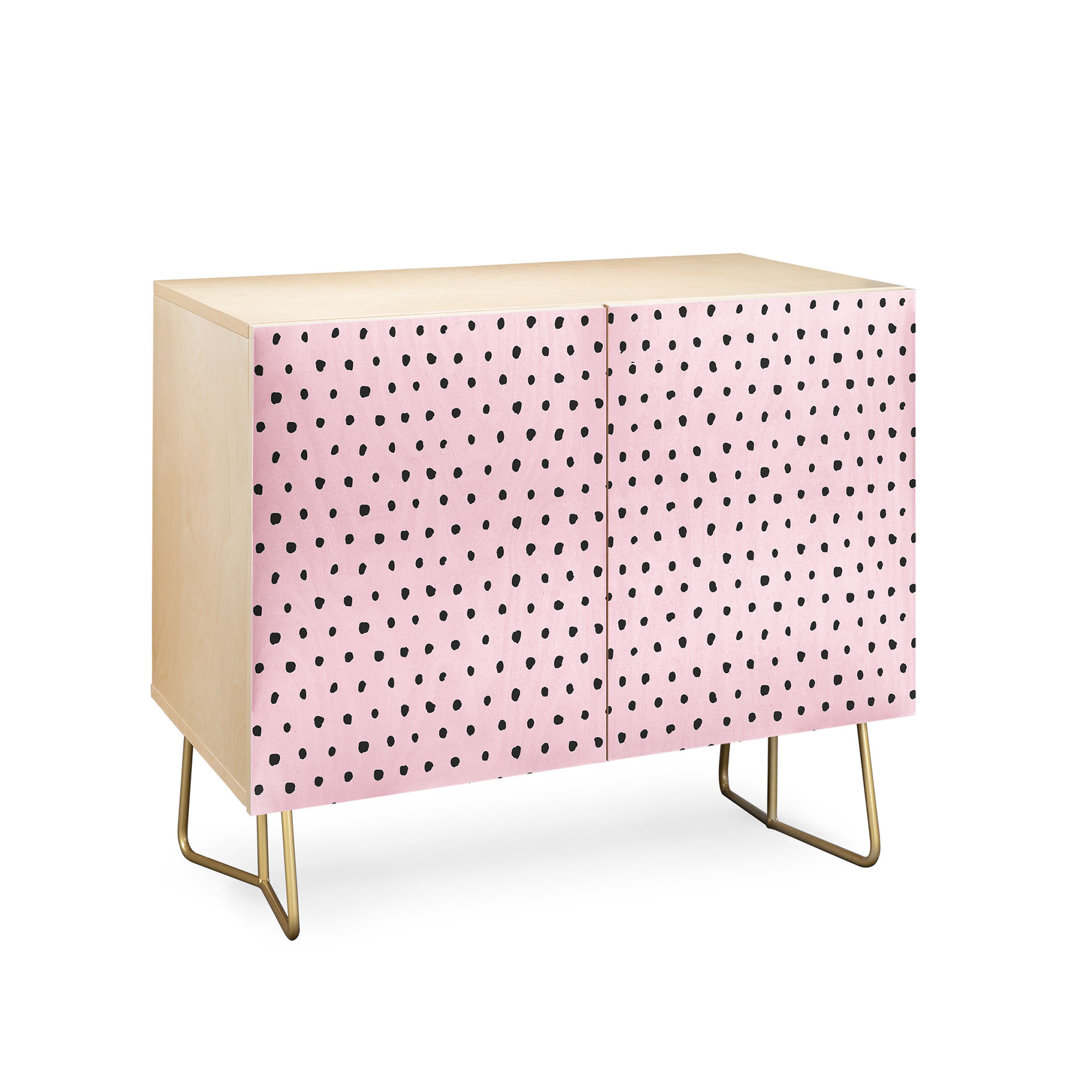Ninola Design Artsy Dots Pink 2 Door Credenza Cabinet East Urban Home