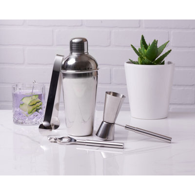 4 Piece Bar Tool Gift Set Stainless Steel Cocktail Making Kit